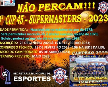 4ª CUP 45 - SUPERMASTERS 2023